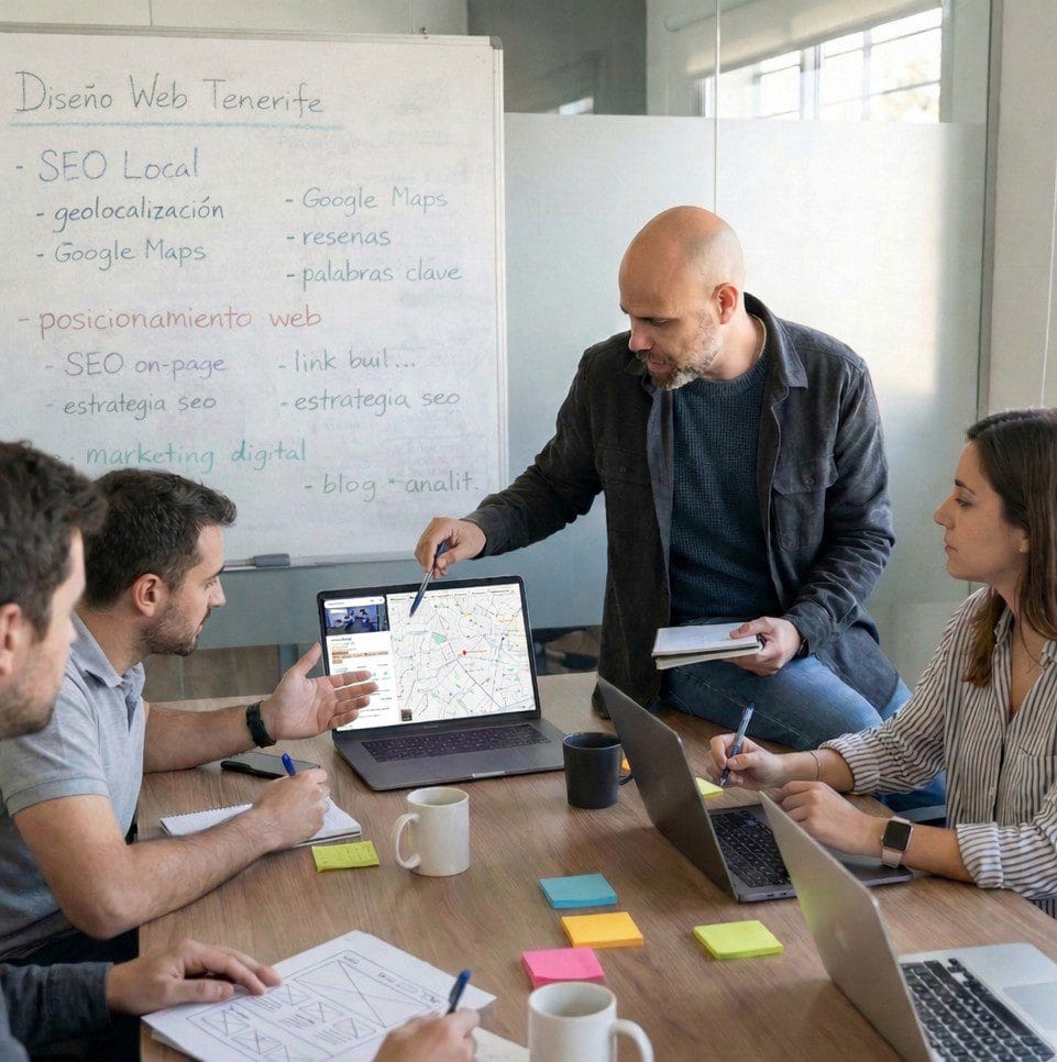 Reunión de SEO local en oficina con marckspin