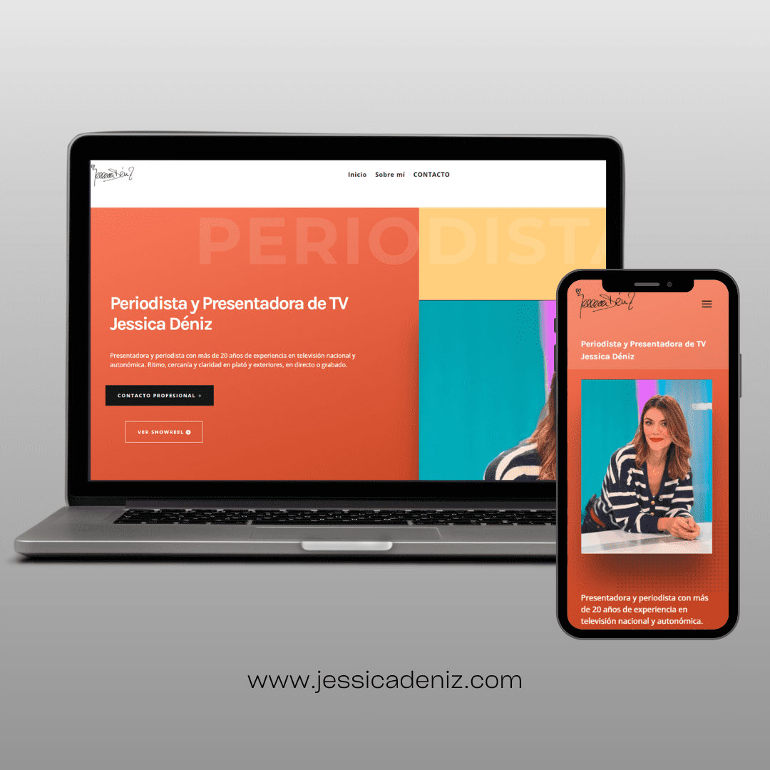 mockup del diseño web de jessica deniz
