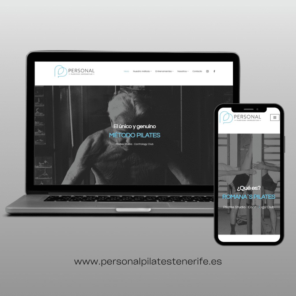 mockup del diseño web de personal pilates tenerife