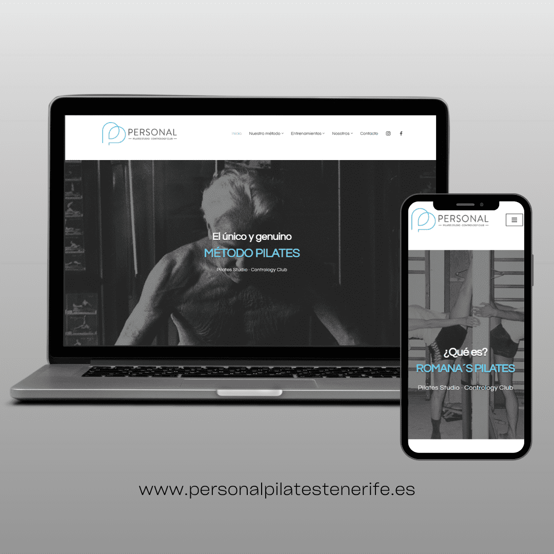 mockup del diseño web de personal pilates tenerife